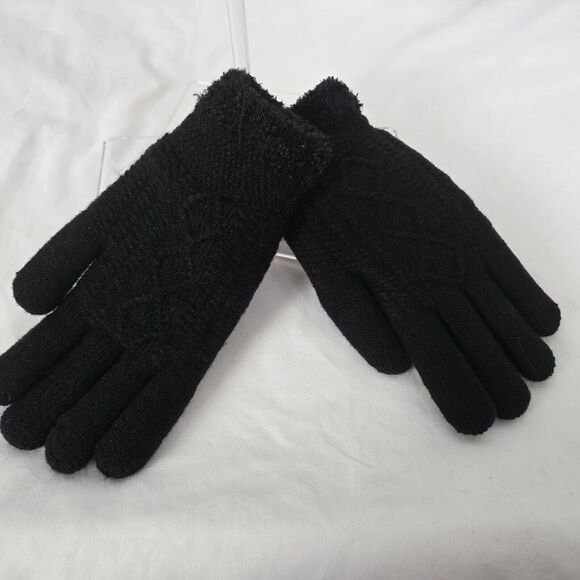 David and Young Hat & Gloves Women's OSFM Black Beanie Knit Very Soft NWT - Picture 3 of 16